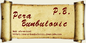 Pera Bunbulović vizit kartica